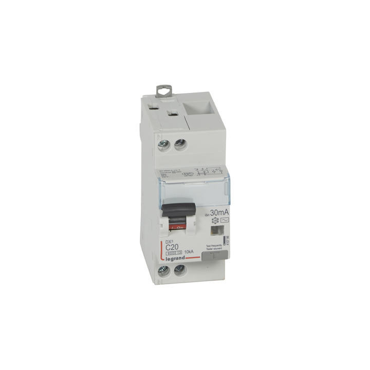 LEGRAND - Disjoncteur différentiel DX3 - 6/10kA - P+N - 20A - 30mA - AC - Réf : 410786