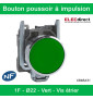 Schneider - Harmony XB4 - Bouton poussoir à impulsion Ø22 - 1F - vert - vis étrier -  Réf : XB4BA31
