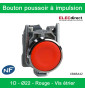 Schneider - Harmony XB4 - Bouton poussoir à impulsion Ø22 - 1O - rouge - vis étrier -  Réf : XB4BA42