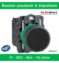 Schneider - Harmony XB5 - Bouton poussoir à impulsion Ø22 - 1F - noir - vis étrier -  Réf : XB5AA21