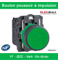 Schneider - Harmony XB5 - Bouton poussoir à impulsion Ø22 - 1F - vert - vis étrier -  Réf : XB5AA31