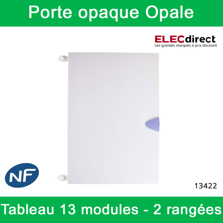 Schneider - Porte opaque Opale pour coffret 13 modules - 2 rangées - Réf : 13422
