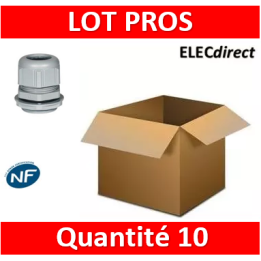 Legrand - Presse-étoupe plastique - IP68 - ISO 16 - RAL 7001 - 098001x10