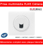 Legrand - Céliane - Prise  RJ45 simple multimédia Cat. 6 FTP complète blanche 1 poste - Réf : 080251 + 067345 + 068237 + 066631
