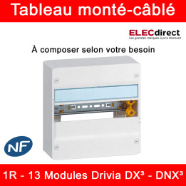 Legrand - Tableau monté-câblé : 1 rangée 13 modules - DX³ - DNX³ - à composer