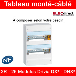 Legrand - Tableau monté-câblé : 2 rangées 26 modules - DX³ - DNX³ - à composer