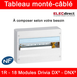 Legrand - Tableau monté-câblé : 1 rangée 18 modules - DX³ - DNX³ - à composer