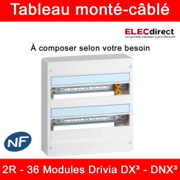 Legrand - Tableau monté-câblé : 2 rangées 36 modules - DX³ - DNX³ - à composer