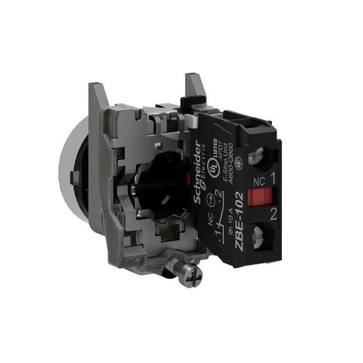 Schneider - Harmony XB4 - Bouton poussoir à impulsion Ø22 - 1O - rouge - vis étrier -  Réf : XB4BA42