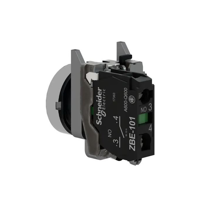 Schneider - Harmony XB4 - Bouton poussoir à impulsion Ø22 - 1F - vert - vis étrier -  Réf : XB4BA31