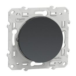Schneider - Va et vient Odace - Anthracite - 10A - 250V - Bornes auto - Réf : S540204
