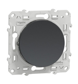 Schneider - Odace - Interrupteur va et vient - Anthracite - 10A - 250V - Bornes auto - Réf : S540204