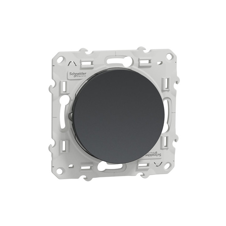 Schneider - Va et vient Odace - Anthracite - 10A - 250V - Bornes auto - Réf : S540204