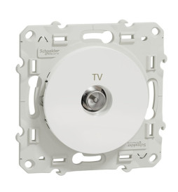 Schneider - Odace - Prise TV simple - Antenne - À vis - Blanc - Réf : S520445