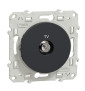 Schneider - Odace - Prise TV simple - Antenne - À vis - Anthracite - Réf : S540445