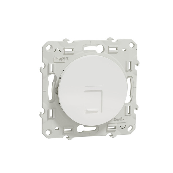 Schneider - Prise RJ45 Grade 1 Odace - Blanc - Catégorie 5 UTP - Téléphone - Bornes auto - Réf : S520471