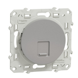 Schneider - Prise RJ45 Grade 1 Odace - Alu - Catégorie 5 UTP - Téléphone - Bornes auto - Réf : S530471
