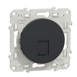 Schneider - Prise RJ45 Grade 1 Odace - Anthracite - Catégorie 6 UTP - Multimédia - IDC - Réf : S540475