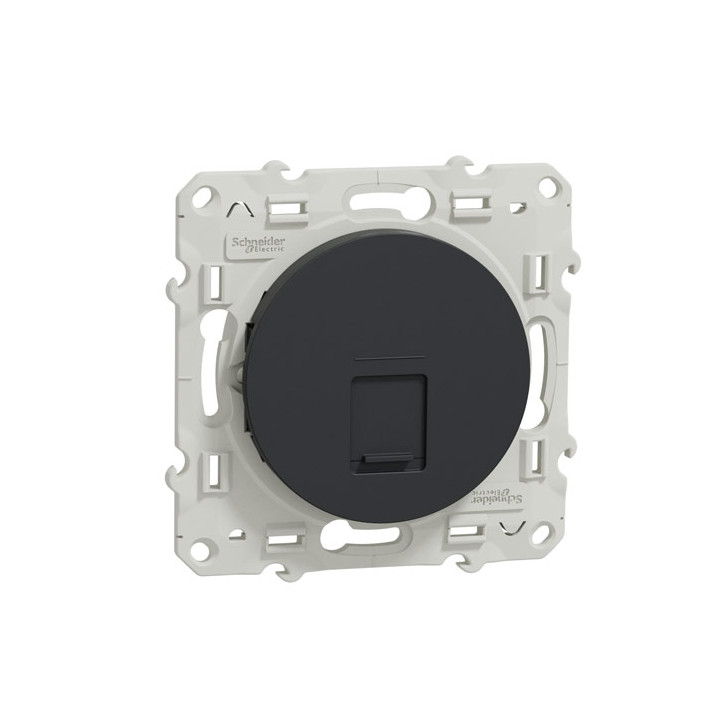 Schneider - Prise RJ45 Grade 1 Odace - Anthracite - Catégorie 6 UTP - Multimédia - IDC - Réf : S540475