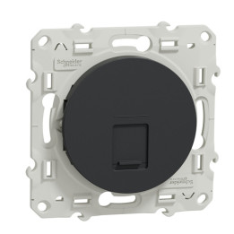 Schneider - Prise RJ45 Grade 3 Odace - Anthracite - Catégorie 6 STP - Multimédia - IDC - Réf : S540476