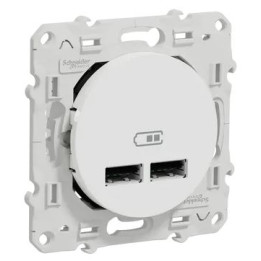 Schneider Odace - Prise Double USB - Réf : S520407