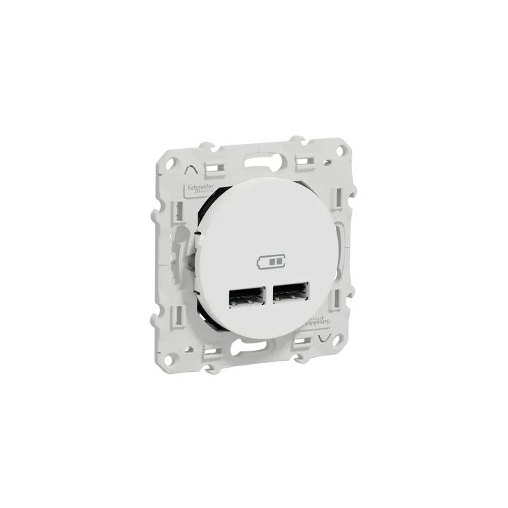 Schneider Odace - Prise Double USB - Réf : S520407