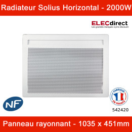 Atlantic - Radiateur panneau rayonnant Solius Horizontal - Blanc - 2000W - 1035x451mm - Réf : 542420
