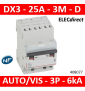 Legrand Disjoncteur DX³6000 10kA arrivée auto départ vis 3P - 25A - courbe D - 408077