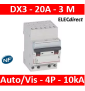 Legrand - Disjoncteur DX³ 6000 - auto/vis- 4P- 400V - 20A - courbeC-peigne HX³ opti 4P - 3M - 407915