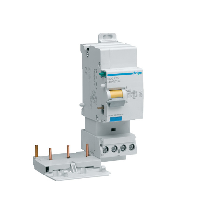 Hager - Bloc dif 3P+N 25A 30mA AC - BDC425F