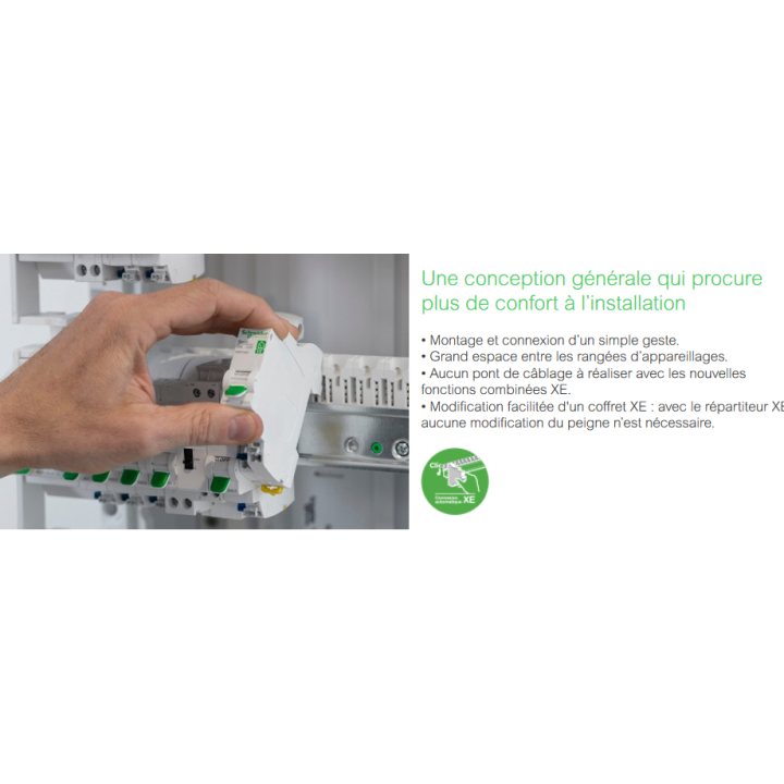 Schneider - Inter différentiel RESI 9 XE - 2P - 25A - 30mA - Type AC - Réf : R9ERC225