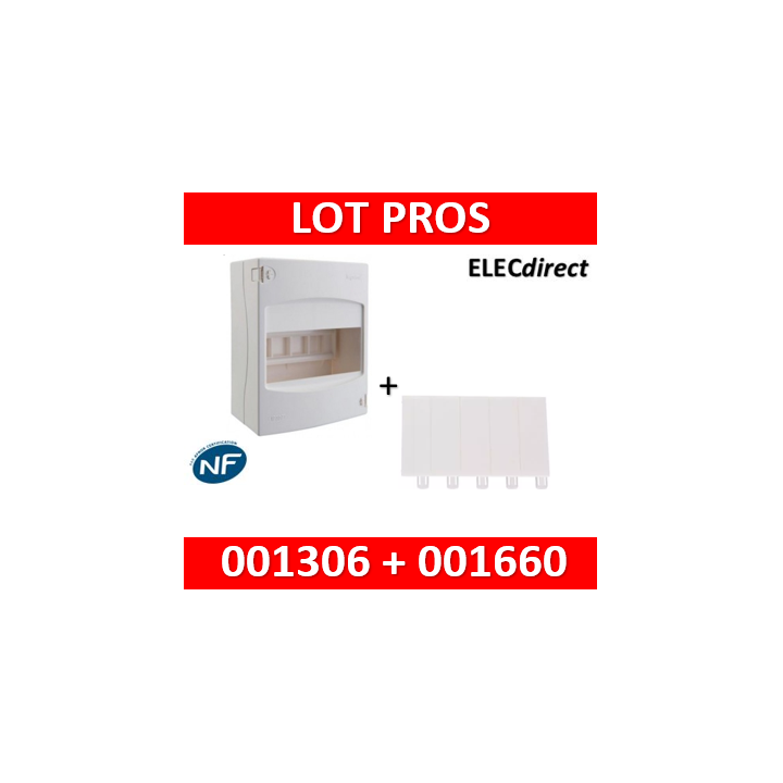 Legrand - Coffret cache-bornes 6 Modules + Obturateur - 001306+001660