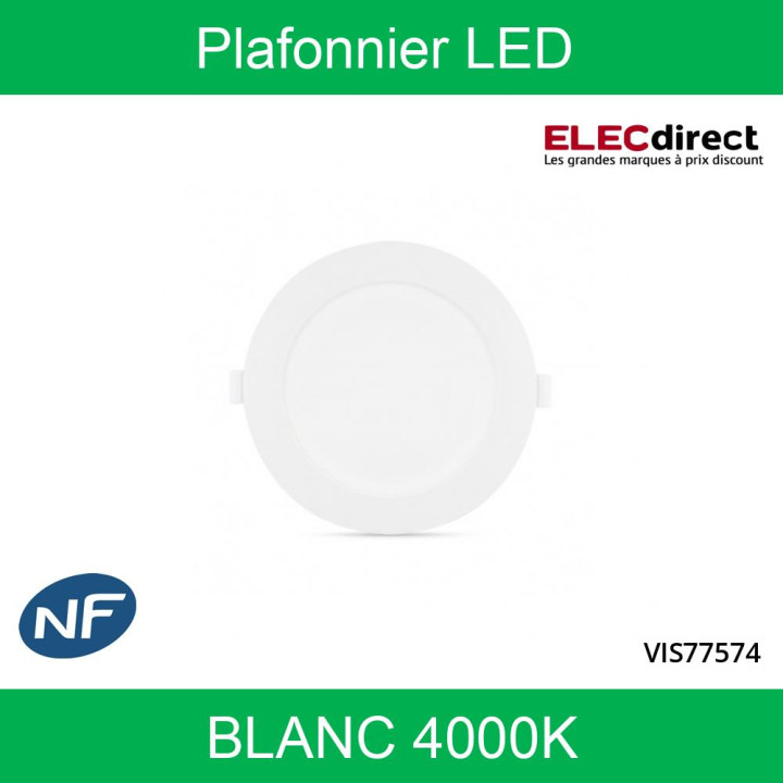 Miidex - Plafonnier LED Blanc Ø230 18W 4000°K - Réf : 77574
