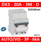 Legrand Disjoncteur DX³6000 10kA arrivée auto départ vis 3P - 20A - courbe D - 408076