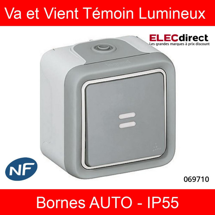 Legrand Plexo - Va-et-Vient 10A - Témoin - 230V - IP55/IK07 - 069710
