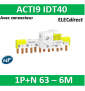 Schneider - Acti9 iDT40 - peigne avec connecteur - 1P+N - 6 modules de 18mm - 63A - A9XPP606