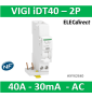 Schneider - Acti9 iDT40 - module différentiel Vigi - départ iDT40 - 1P+N 40A 30mA type AC - A9Y62640