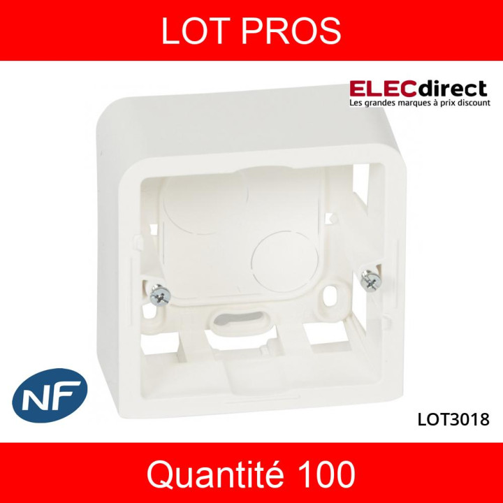 LEGRAND - LOT PROS - Mosaic - Cadre saillie 1 poste - prof 40 - 2 modules - 080281x100