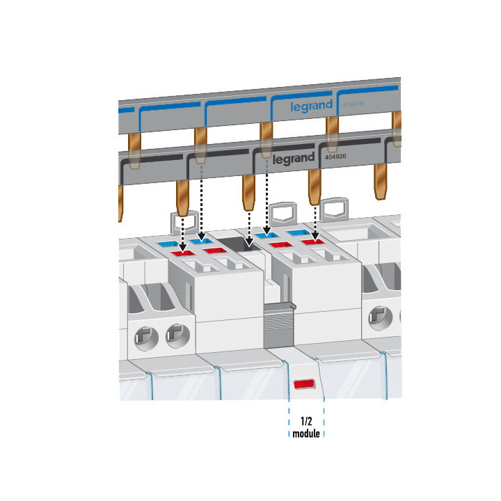 LEGRAND - LOT - Peigne HX optimisé uni long. 18 Modules - Réf : 404928X10