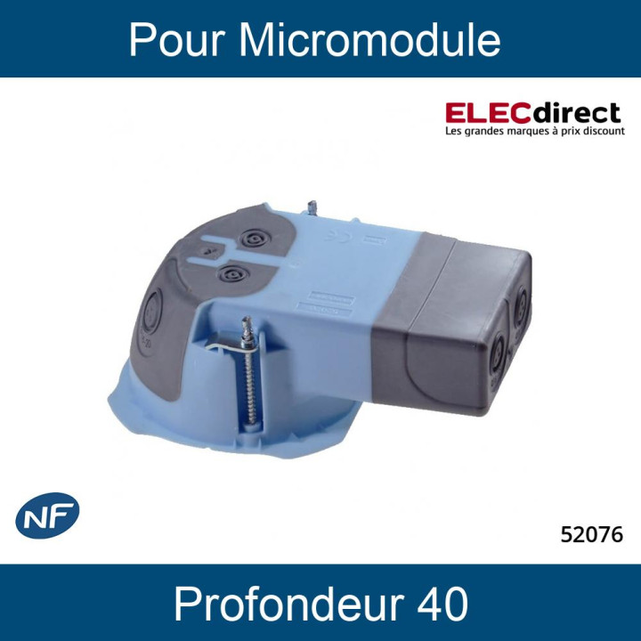EUR'OHM - XL Air'métic - Boite d'encastrement simple étanche à l'air - ø67 - P40 - Réf : 52076