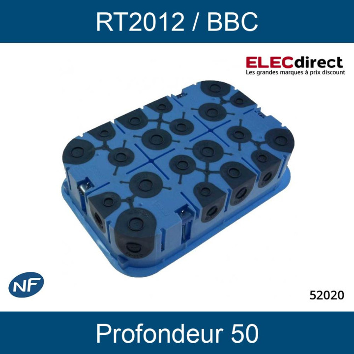 Eur'Ohm - XL Air'métic - Boîte d'encastrement - Etanche à l'air - 2x3 postes- Ø67 - P50 - Réf : 51020