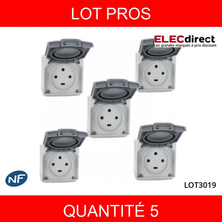 LEGRAND - LOT PROS - Plexo - Prise de courant 3P+T 20A - saillie - IP55/IK08 - 091656X5