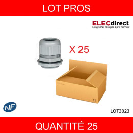 LEGRAND - LOT- Presse-étoupe plastique - IP68 - ISO 16 - RAL 7001 - Réf : 098001x25