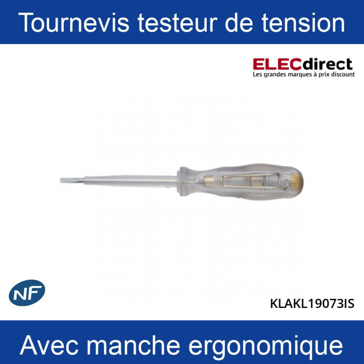 Klauke - Tournevis testeur de tension - Réf : KL19073IS