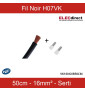 Cordon de 50 cm de 16mm² souple Noir + Embout - Réf : VK16NOIR50CM