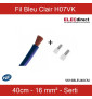 Cordon de 40cm de 16mm² souple Bleu Clair + Embout pour platine DB - Réf : VK16BLEU40CM