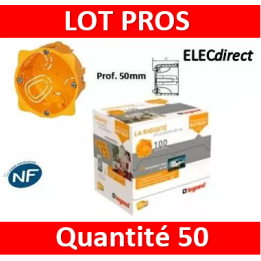 Legrand Batibox - LOT - BOITE d'encastrement 1 poste - Prof. 50 - 080051x50