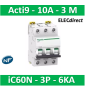 Schneider - Acti9 - iC60N - Disjoncteur - 3P - 10A - 6kA - courbe C - Réf : A9F77310