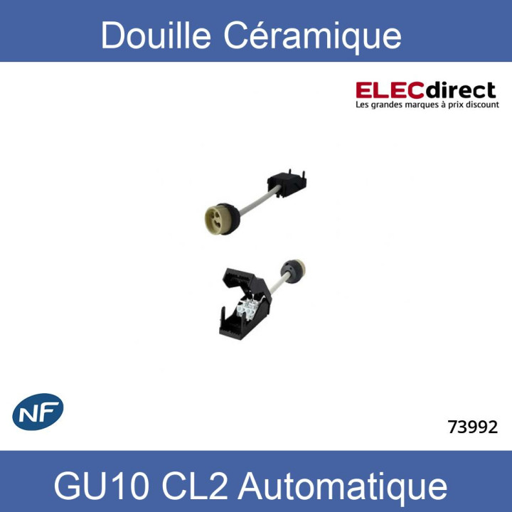 MIIDEX - Douille céramique GU10 CL2 Automatique avec câble - Réf : 73992
