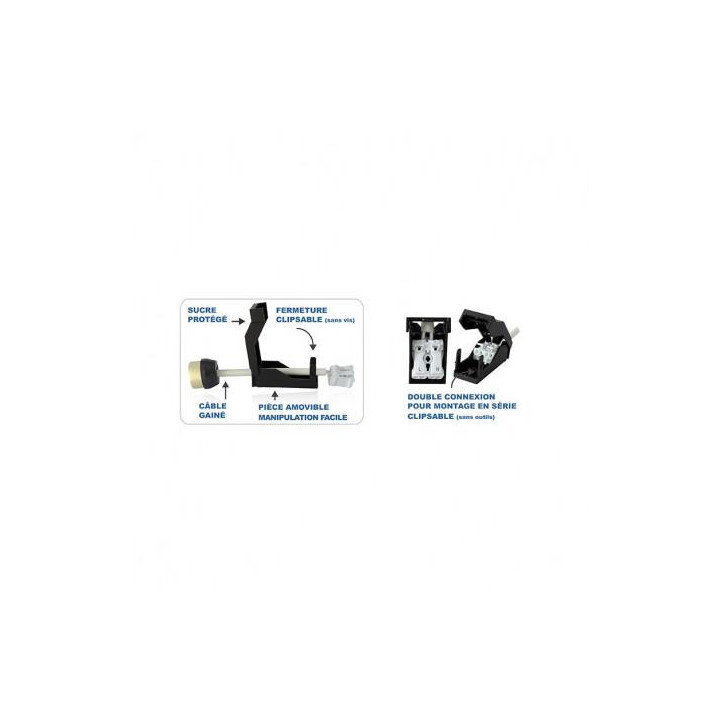 MIIDEX - Douille céramique GU10 CL2 Automatique avec câble - Réf : 73992